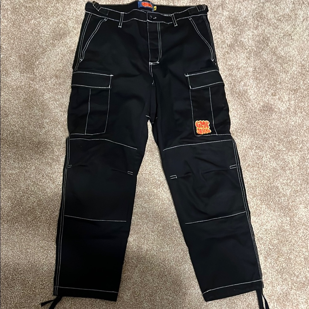 Empyre Black Cargo Pants with White Stitching waist 30